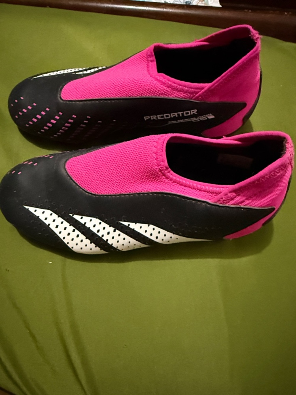 adidas Predator Slip-On Soccer Shoes in Hot Pink and Black